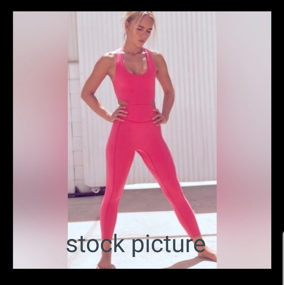 NEW! Free People Movement RED Back It Up jumpsuit sz small NWOT (PRICE FIRM) - Picture 2 of 12